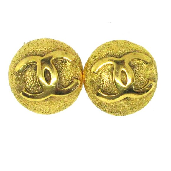Chanel Button Earrings Clip-On Gold 29 AK38343e - Picture 1 of 4